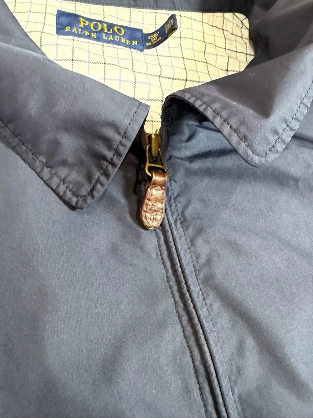 Polo Ralph Lauren 2XB Navy Full-Zip Lined Windbreaker Harrington Jacket